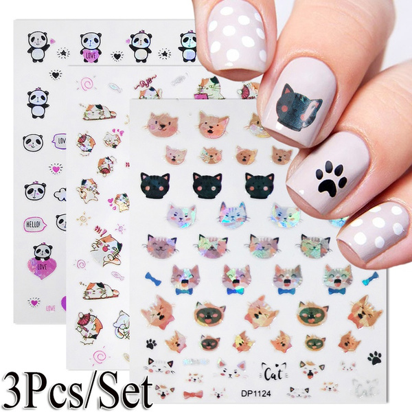 I Love Cat & Kitten Nail Art Decal Sticker - Etsy