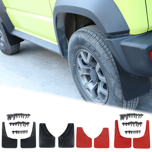 4X Black/ Red Car Tire Splash Guard Cover Wheel Mudguard Board Dirty  Prevention of Car Chassis for Suzuki Jimny 2019+ Car ABS Cover Accessories