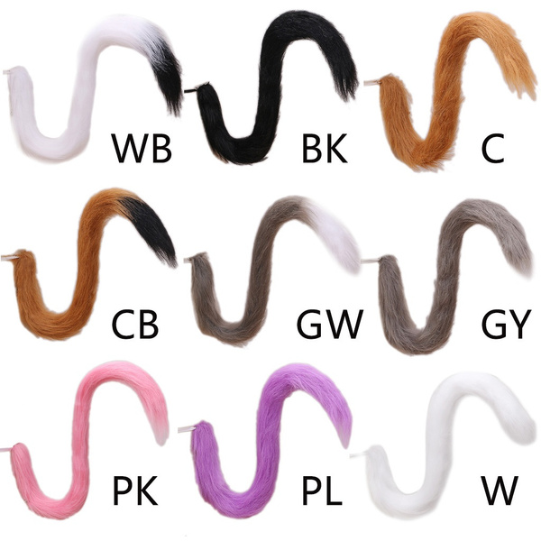 Adult Kids Cosplay Anime Fluffy Plush Long Cat Tail Halloween Party