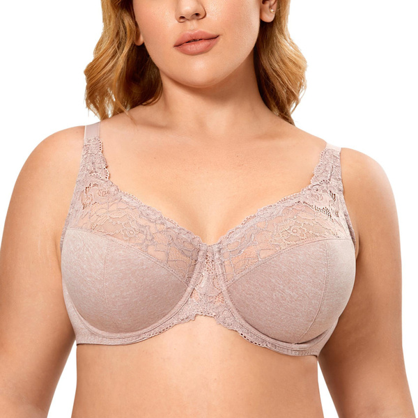 Sheer Lace Underwire Bra For Women Unlined Minimizer In Sizes 34