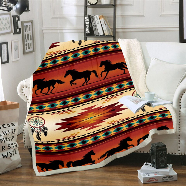 Details about   3D Black Horse ZHU187 Warm Plush Fleece Blanket Picnic Sofa Couch Quilt Bed Zoe 