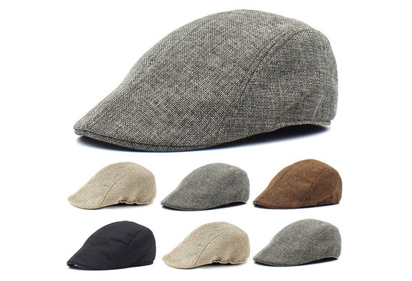 Men's Classic Herringbone Tweed Wool Blend Newsboy Ivy Hat
