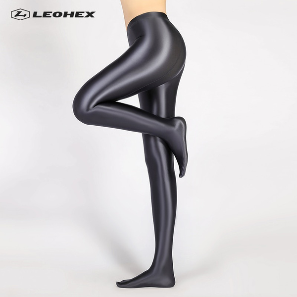 Womens Glossy Pantyhose Shiny Tights Gym Yoga Leggings Training Stockings  Pants