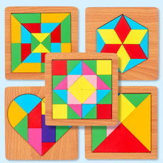 cube, tangram, Wooden, Puzzle