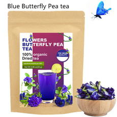 Blues, butterfly, Flowers, Tea