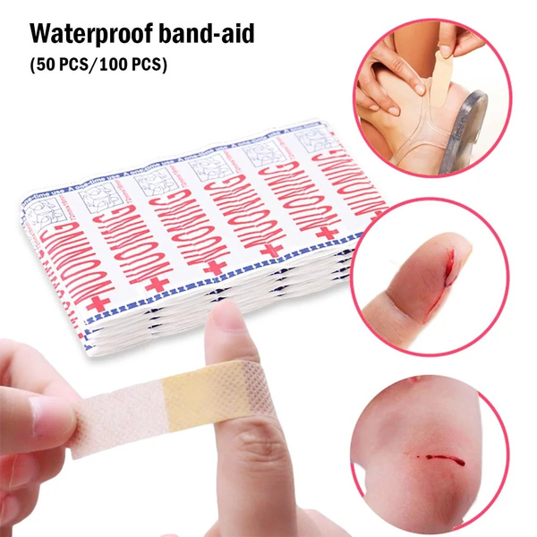 100PCS Waterproof Band Aids Bandages Wound Adhesive Plaster