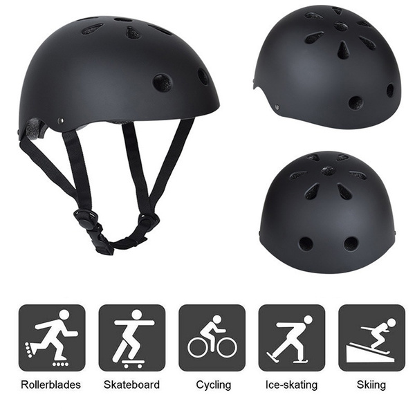 Bicycle Cycle Bike Scooter BMX Skateboard Skate Stunt Bomber Black Helmet 
