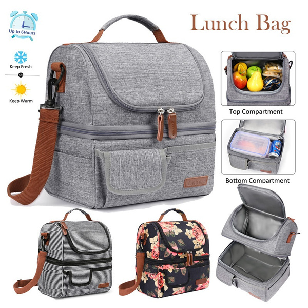 LOKASS Lunch Bag Tote for Women Large Insulated Lunch Box with Ice