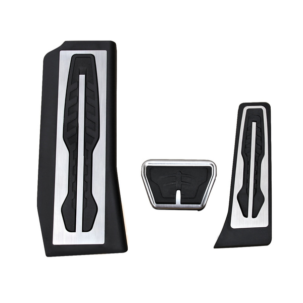 Stainless Steel Footrest Brake Gas Dead Pedal Pad Cover Set For Audi Q7 Q8
