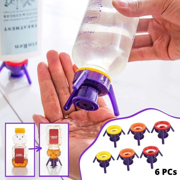 Bottle Kick Stands 6PCS, Caps For Bottles To Turn Upside Down, Flip It  Deluxe cap Kit, Ketchup Bottle Dispenser Pump, Shampoo & Lotion Shower  Squeeze