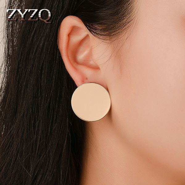 1pair Women's Golden Irregular Shape Stainless Steel Earrings With Vintage  European Style And Modern Fashion Design, Perfect For Daily Wear | SHEIN USA