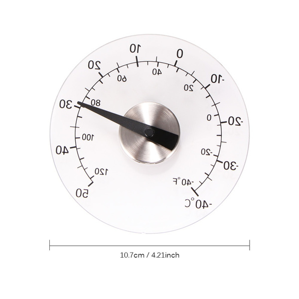Circular Indoor Outdoor Windows Thermometer Weather Station Temperature Tools 