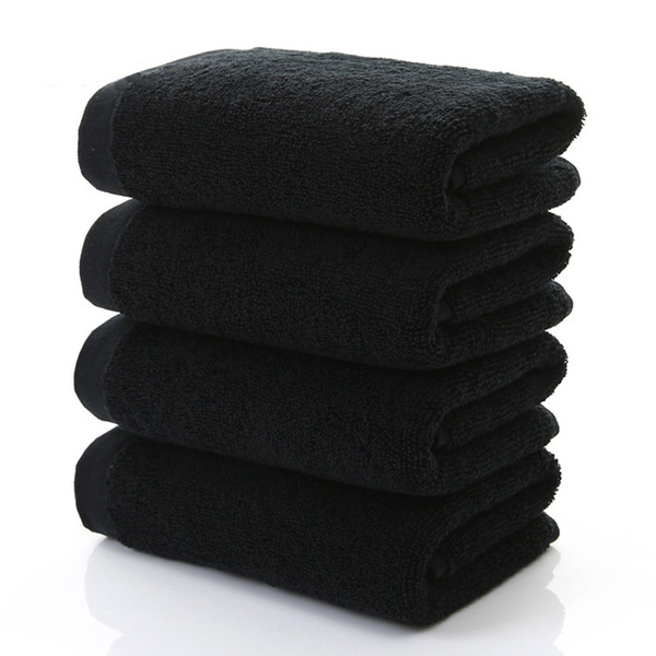 Black Large Bath Towel Cotton Thick Shower Face Towels Home