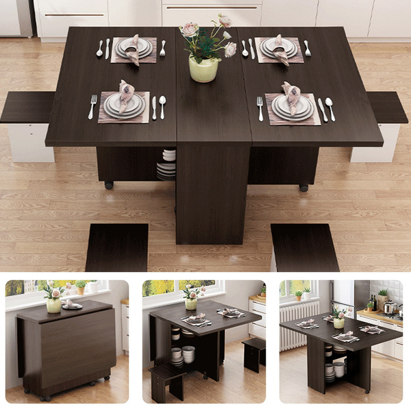 3 In 1 Rolling Dining Table Set Kitchen, Home Furniture Dining Room Tables