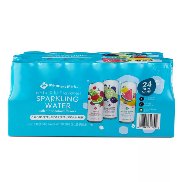 Member's Mark Unsweetened Sparkling Water Variety Pack (12oz / 24pk) Wish