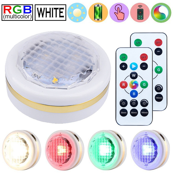 New Upgrade Wireless LED Puck Lights Under Lighting Battery