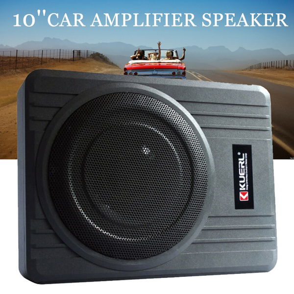 New 10" 600W Powered Car UnderSeat Subwoofer Amplifier Slim Audio Super Bass Wish