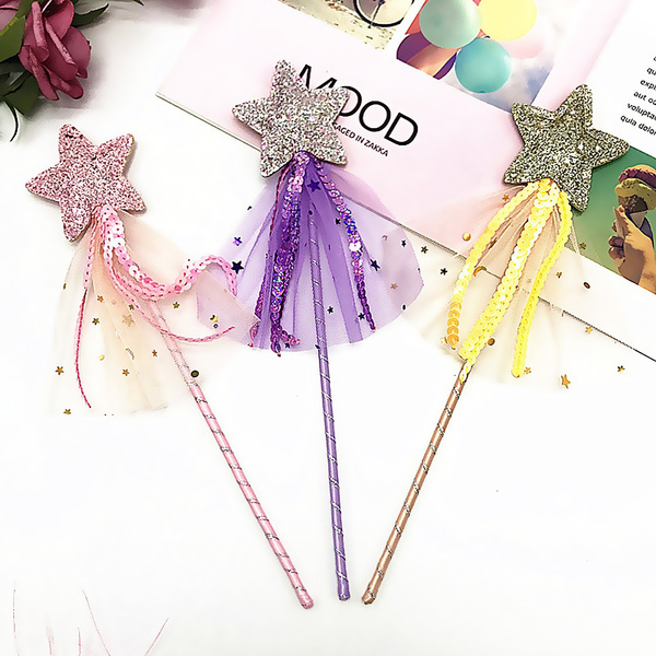 Bling Star Shape Fairy Wand Princess Girls Wands With Tassel For Dress ...