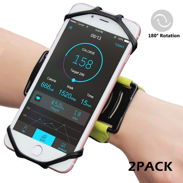 1/2 PACK Wrist Phone Armband, Forearm Wristband Phone Holder 180 Degree ...