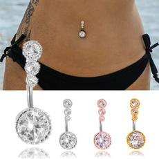 buttonring, Crystal, navel rings, piercingnombril