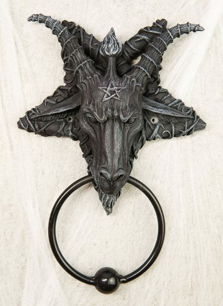 Satanic Goat of Mendes Samael Lilith Baphomet Inverted Pentagram Door ...