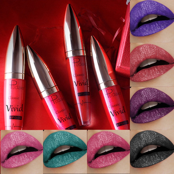 18 Color Pudaier Glitter Sequin Lip Gloss Waterproof Diamond Lip Gloss