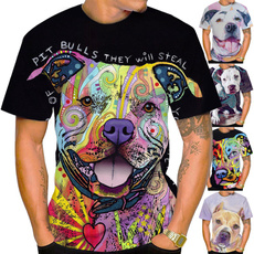 3dpitbulldogprint, animaltshirt, tshirtforkid, short sleeves