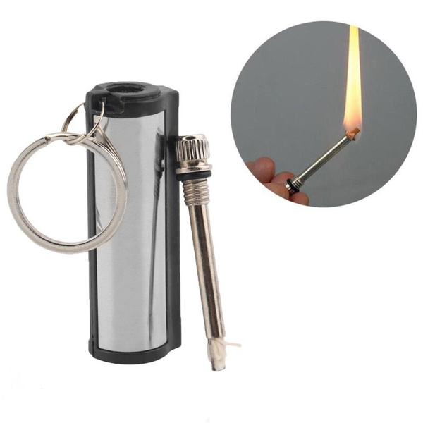 3.6" Waterproof Emergency Gear Survival Lighter Kit Gear Storm Matches/Key chain 