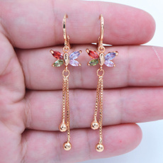 butterfly, gold, wedding earrings, engagementearring