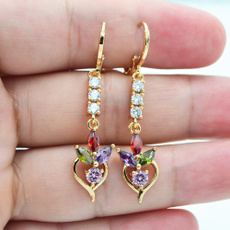 yellow gold, Flowers, Dangle Earring, Jewelry