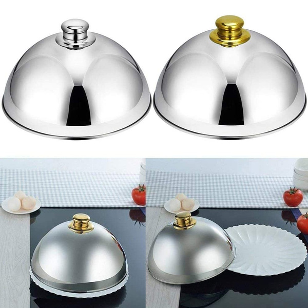 Stainless Steel Cloche Food Cover Dome Serving Plate Dish Dining Dinner for  Home Kitchen Restaurant Cafe
