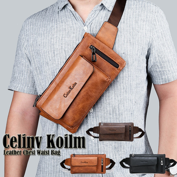 men's leather chest bolsa