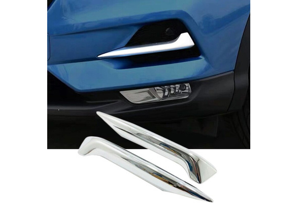 Color : Rear XIAOSHI Little Oriental Fit For Nissan Qashqai J11 Dualis 2019 2020 Car Front Rear Fog Light Eyebrow Cover Frame Trim ABS Chrome Exterior Accessories