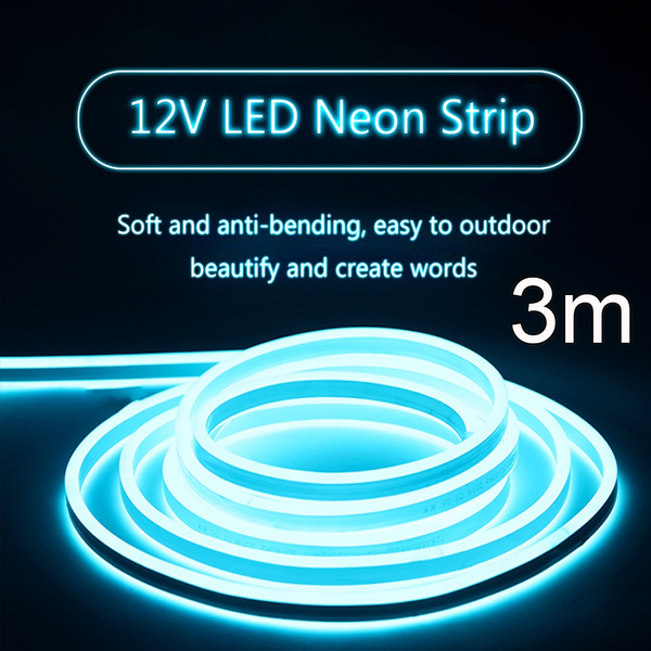 1/3m LED Neon Light, 12V Flexible LED Neon Light Strip, Waterproof, 3 Color  Select for Home DIY Holiday Festival Decoration