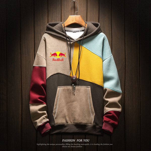 red bull pullover moletom com capuzs