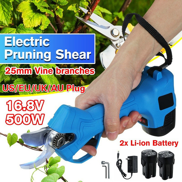 25MM Electric Pruning Shears Scissors Branch Cutter Garden Blade Pruner+Battery 