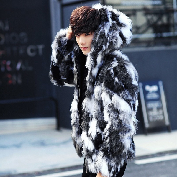 oversized white fur coat