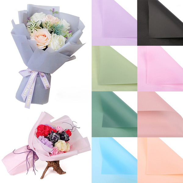20 Pieces - Flowers Two-Tone Paper Packaging Wrapping Neutral