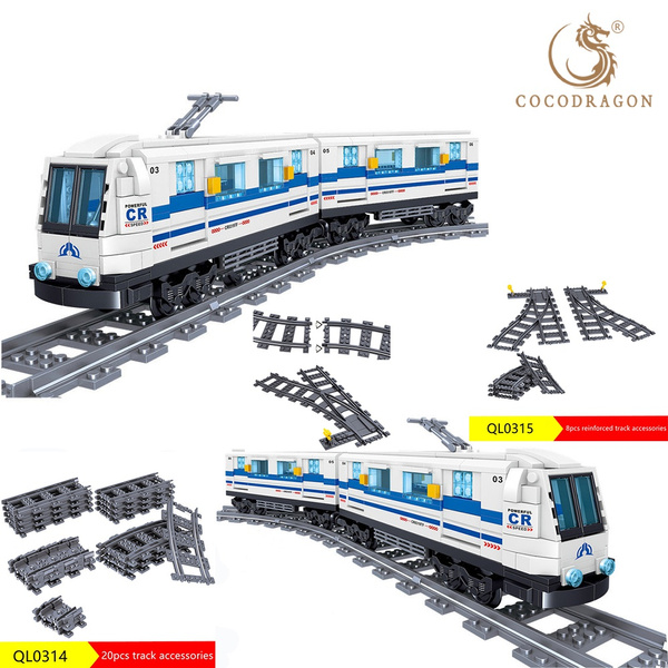 Railway transport Assemble Big Building Blocks Track Set