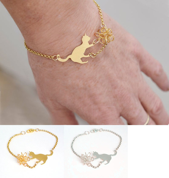 Buy Personalized Cat Bracelet Initial Necklace Cat's Lover Gift Custom  Jewelry Best Friend Gift Friendship Bracelet Animal Necklace Christmas  Online in India - Etsy