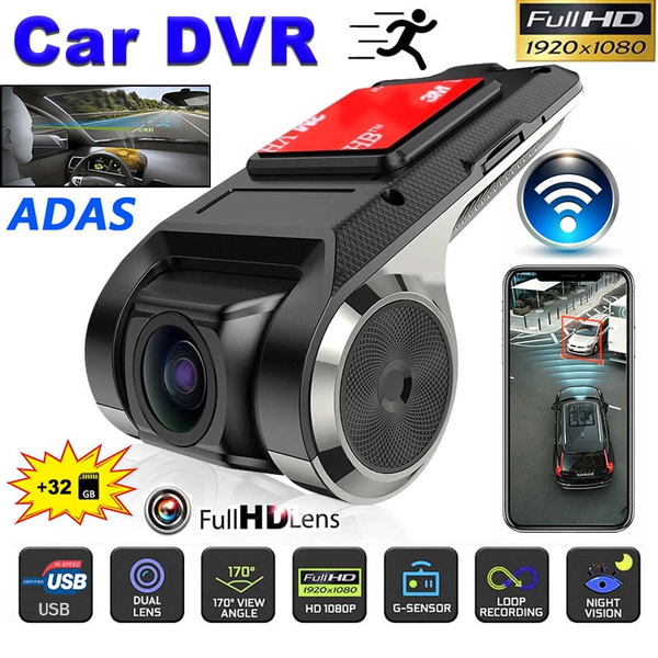 HD Car DVR ADAS Monitor 1080P Video Recorder ADAS USB WiFi Night