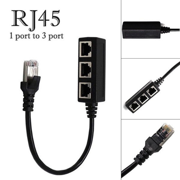 1 to 3 Socket LAN Ethernet Network RJ45 Plug Splitter Extender Adapter  Connector 