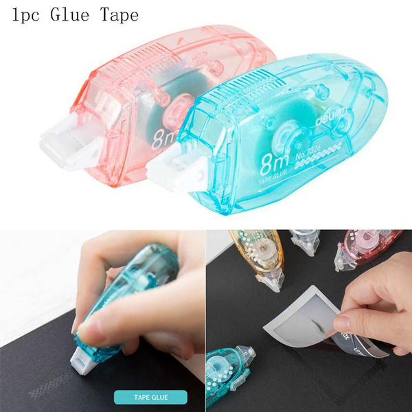 1pc 8m Dot Double Sided Adhesive Glue Tape Roller Stationery