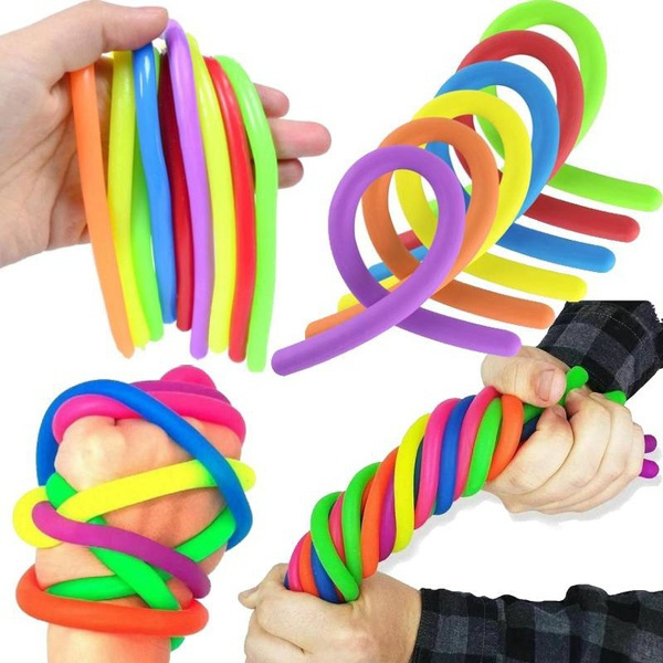 Soft Rubber Noodle Elastic Rope Toys Stretch String Decompression Toy ...