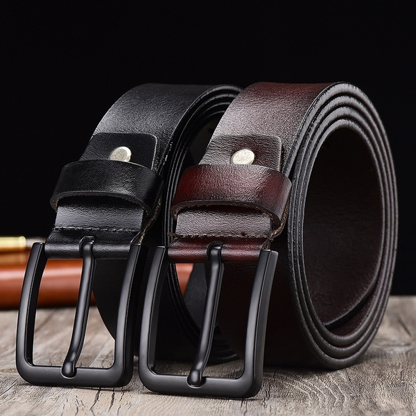 Men Pink Buckle Leather Luxury Belts Male Alloy Buckle Belts for Men Larger  Size 80-150cm