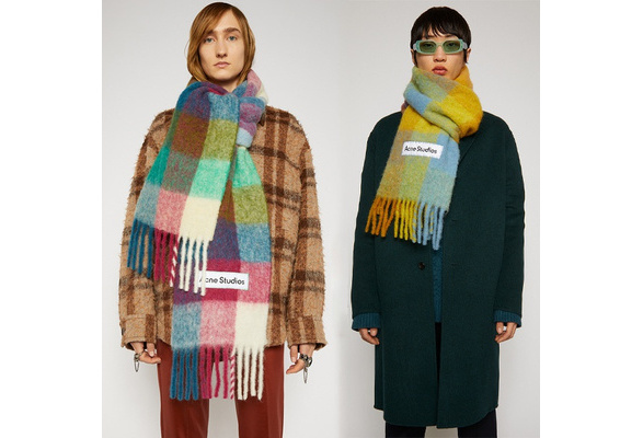 Acne Studios Schal Scarf Scarves Thick Rainbow color matching Shawl 