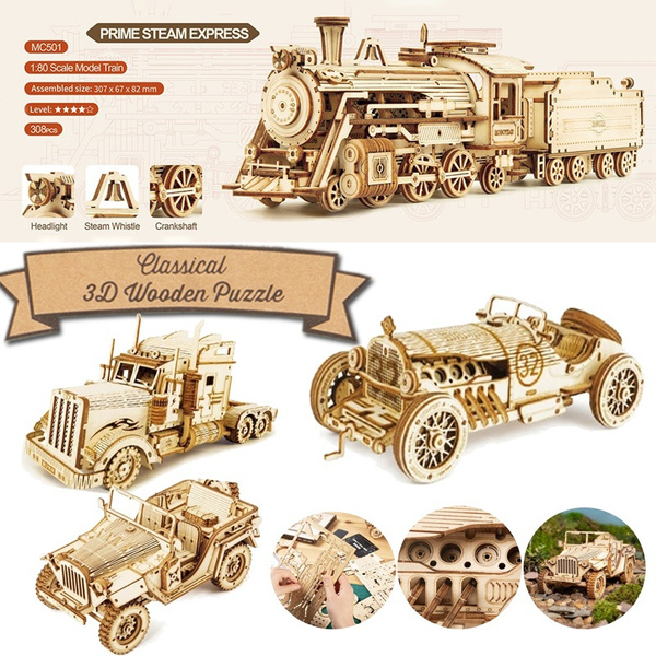 3d wooden puzzle car