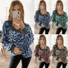 Fashion, leopard print, Long sleeved, Sweaters