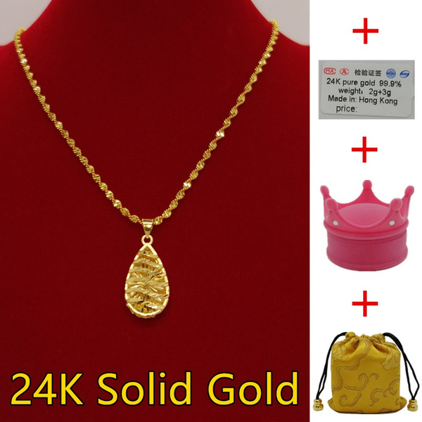 24k solid gold pendant