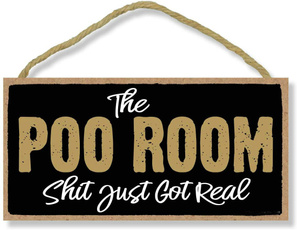 Funny, thepooroom, Novelty, decorativewoodsign